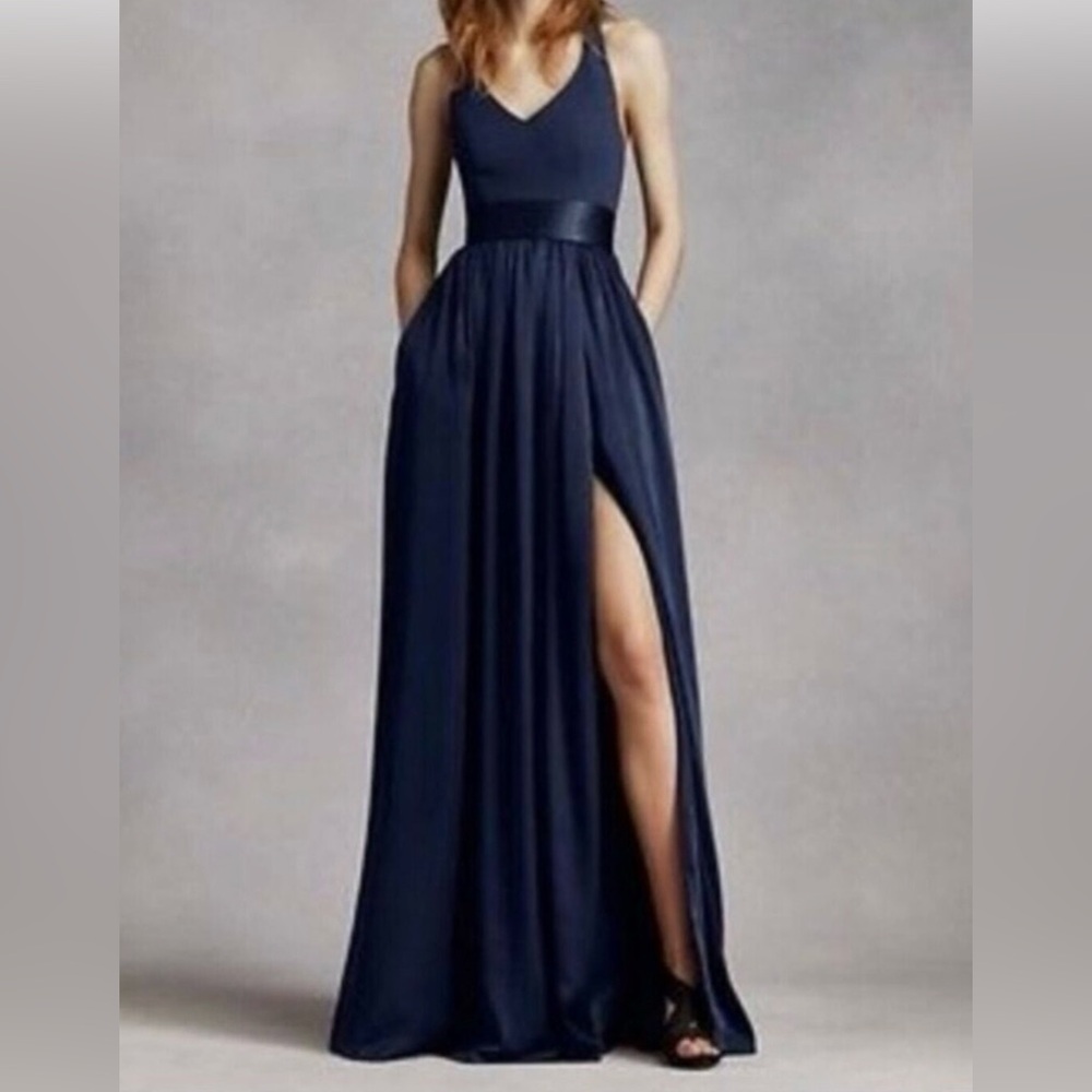 White by Vera Wang navy blue dress